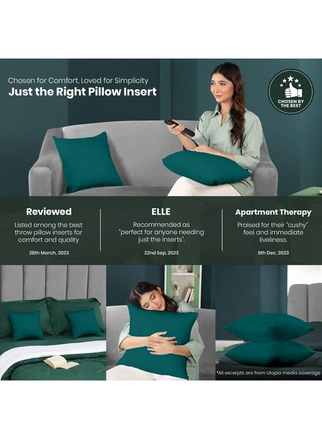 Utopia Bedding Utopia Bedding Throw Pillows Insert (Pack of 2, Dark Teal) - 18 x 18 Inches Bed and Couch Pillows - Indoor Decorative Pillow - Image 3