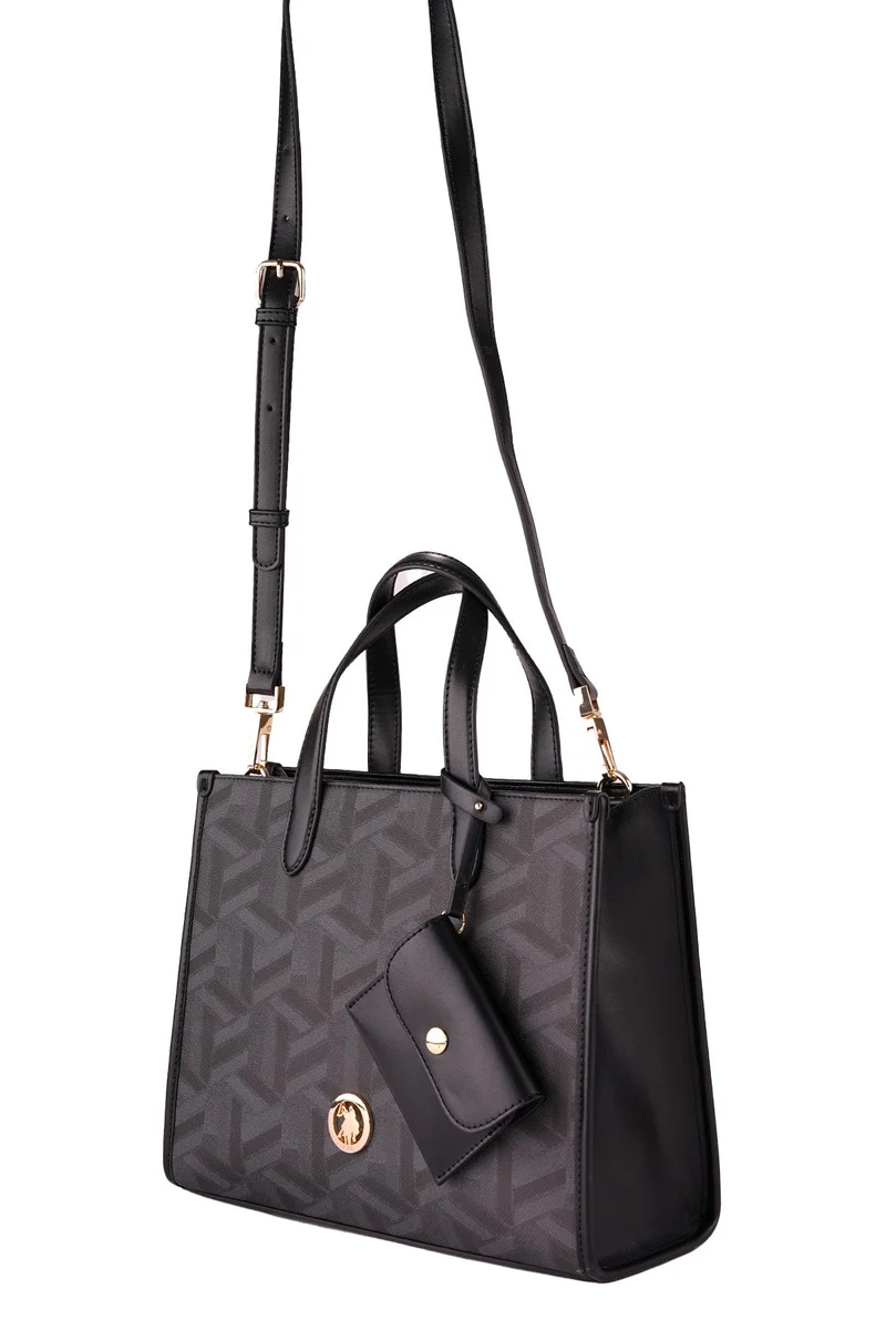 U.S. Polo Assn. BLACK U.S. Polo Assn. Women's Shoulder Bag, Ladies Large Capacity Shoulder Bag Handbag Tote Bags Clutch Bag, Women's Leather Hobo Bag, Women's Tote Bag, Women's Shoulder Bag, Women's Hand Bag, Women's Travel Bag, for Office Sling Bag Side Bag and Girls College Students  | Best Price UAE