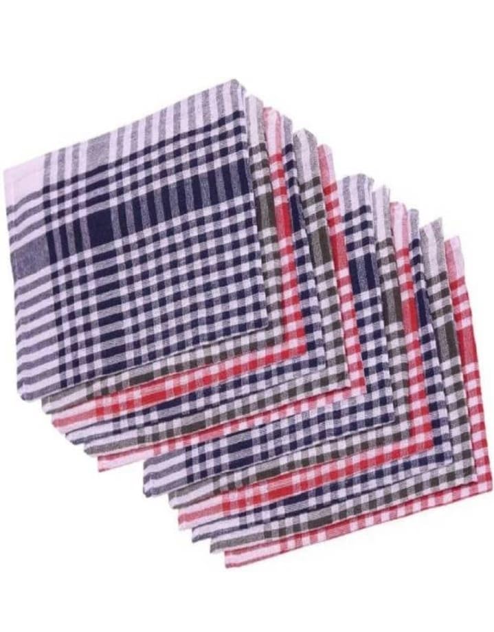 100 Cotton Plaid Kitchen Towels 60 x 40 cm Set of 12 Multicolour - Image 1
