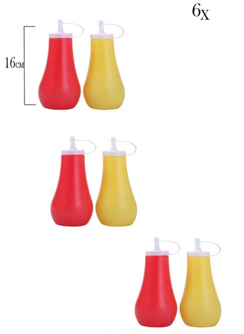 A set of 6 cans for various uses, such as ketchup, chili, mayonnaise, sauce, and more