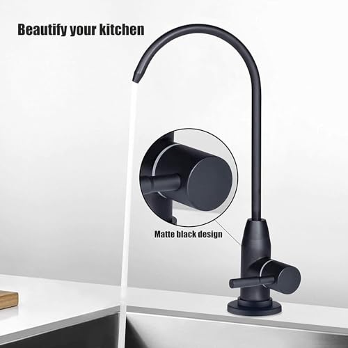 SHAPURE Premium 304 Grade Steel Faucet for RO Water Purifier | 100% Lead-Free | Enhance Your Water Filtration Experience (Black Faucet SS304) - Image 5