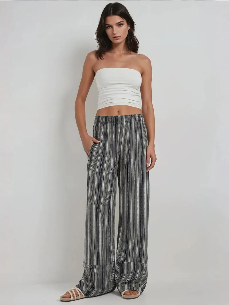 HICCUP Wide Leg Printed Relax Pants