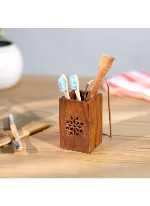 Wooden Pen Holder/Stand | Pencil Cup | Makeup Brush Holder | Desk Organizer | Office Table Storage | Art Supply | Home Decor