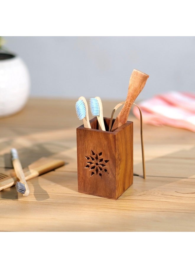 Hashcart Wooden Pen Holder/Stand | Pencil Cup | Makeup Brush Holder | Desk Organizer | Office Table Storage | Art Supply | Home Decor  - Image 1