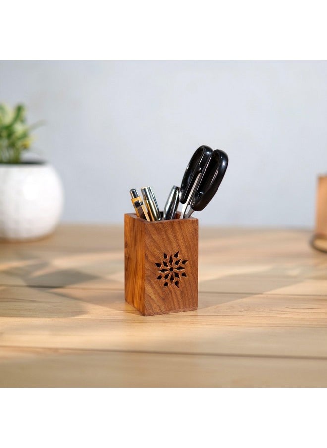 Hashcart Wooden Pen Holder/Stand | Pencil Cup | Makeup Brush Holder | Desk Organizer | Office Table Storage | Art Supply | Home Decor  - Image 5