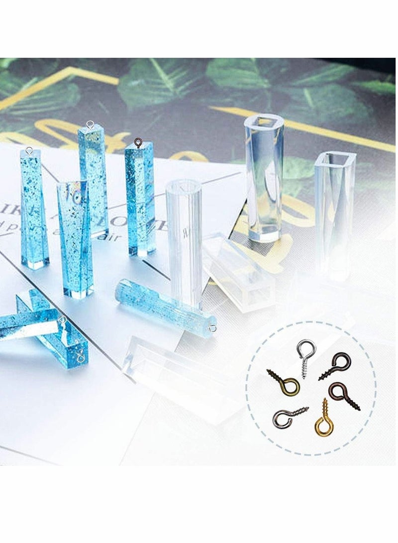 600PCS Small Screw Eye Pins 8 x 4mm Eye pins Hooks Mini Screw Eye Pin Peg for Arts Crafts Projects Self Tapping Screws Hooks Ring for Cork Top Bottles Charm Bead DIY Jewelry Making (6 Colors) - Image 4