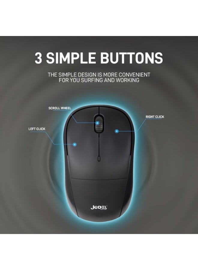 Jedel W930 Mini Office Desktop 2.4G Wireless Mouse 1000DPI Optical Wireless Computer Mice USB Ergonomic Design for PC Notebook - Image 5