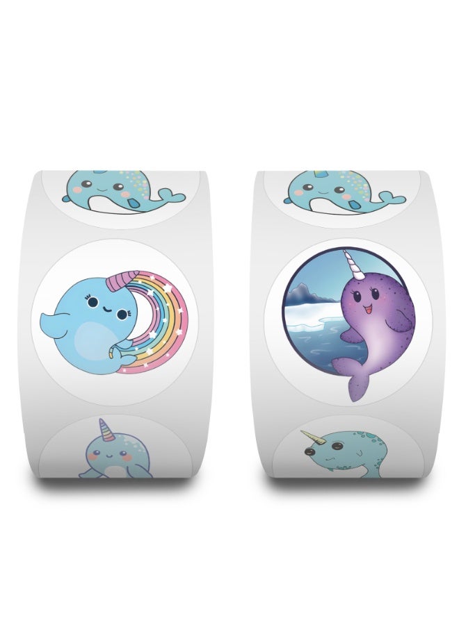 NIBEMINENT 500 Pcs Narwhal Deco Kit Waterproof Stickers, High Definition Printing Bright Colors, Suitable for Laptop Skateboard Luggage Water Bottle Guitar DIY - Image 1