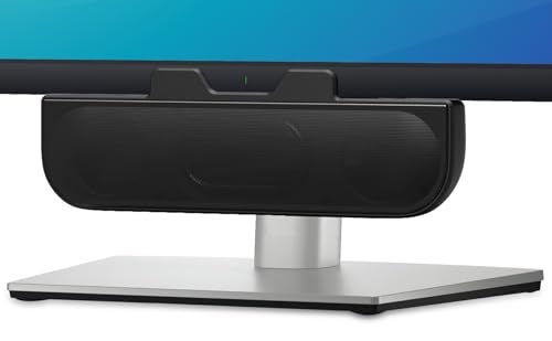 XKX Computer Speakers for Desktop PC, Monitor Speakers, USB Plug-in, Wired, External Speaker for Laptop, Small Computer Soundbar for PC, with Loud Sound, Deep Bass, USB-C Adapter, Easily Clamp to Monitor - Image 1