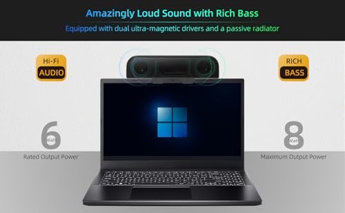 XKX Computer Speakers for Desktop PC, Monitor Speakers, USB Plug-in, Wired, External Speaker for Laptop, Small Computer Soundbar for PC, with Loud Sound, Deep Bass, USB-C Adapter, Easily Clamp to Monitor - Image 3