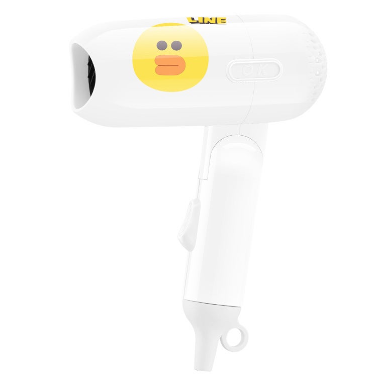 Generic Mini Foldable Portable Dual Speed Hair Dryer Student Dormitory Small Power Consumption Internet Celebrity Hair Dryer Cartoon Des White duckling 