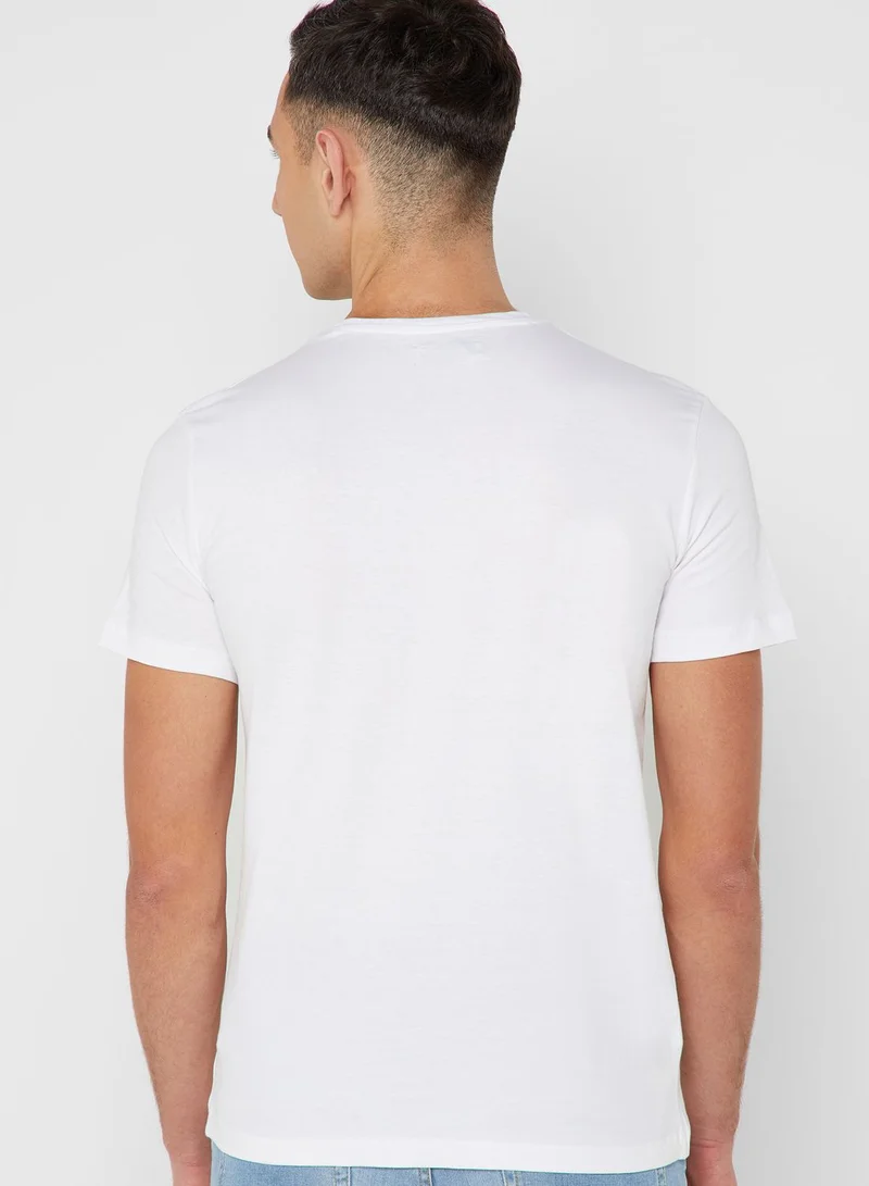 Mango Man Geo Crew Neck T-Shirt