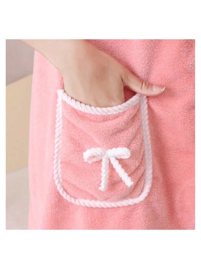 Goolsky 1 قطعة تنورة حمام فاخرة من قماش الكورال المخملي القابل للارتداء للبالغين - ناعمة، تمتص الماء، سريعة الجفاف، بدون تساقط شعر، خالية من الكحول، أساسيات الحمام لتجربة استحمام مريحة - Image 4