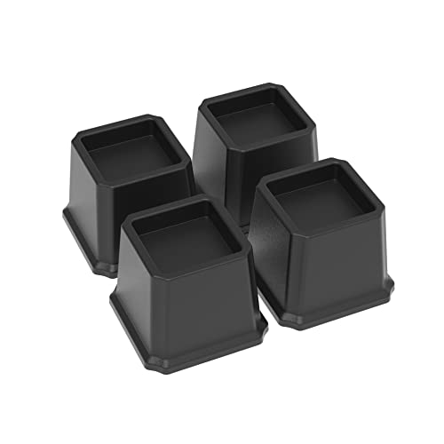 Napnapday Bed Risers 3 Inch Heavy Duty Bed Furniture Elevators, 1,500 lbs Lifts Up Riser for Sofa and Table Set of 4, Black - Image 1