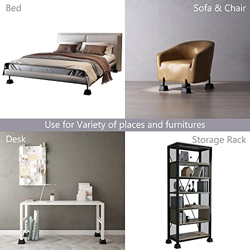 Napnapday Bed Risers 3 Inch Heavy Duty Bed Furniture Elevators, 1,500 lbs Lifts Up Riser for Sofa and Table Set of 4, Black - Image 3