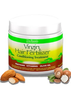 The Roots Naturelle Virgin Hair Fertilizer Conditioning Treatment Helps Strengthen Hair Promote Rapid Hair Growth and ProtectRestore Damaged Hair Large 16oz