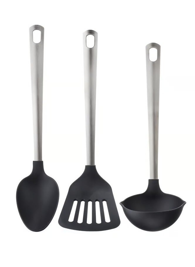 آيكيا فراكتا طقم أدوات مطبخ 3 قطع, أسود/ستينلس ستيل - Image 1