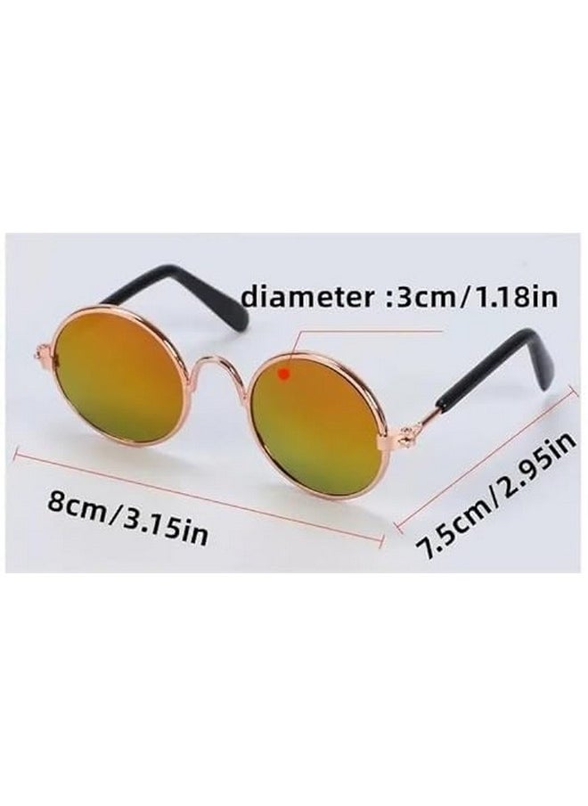 Generic - Pet Personality Sunglasses Classic Round Shape Cat Sunglasses Reflection Eye Wear Glasses Ideal For Cat And Dogs - Color May Vary (Pack Of 1) - Image 1