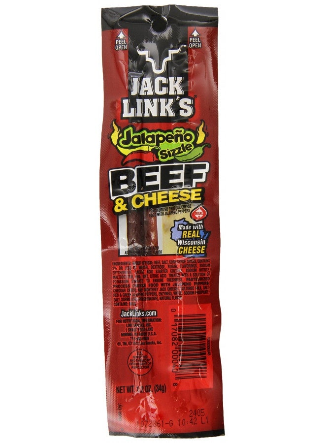 Jack Link'S Beef And Cheese Snack, Jalapeno Sizzle, Jalapeno,1.2 Ounce (Pack Of 16) - Image 1