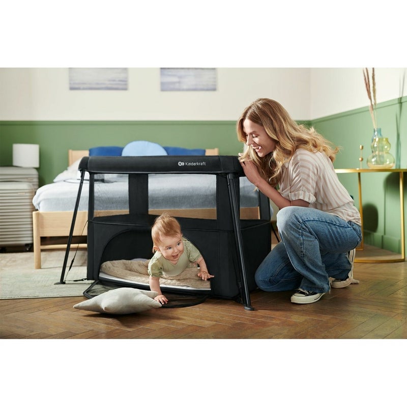 Kinderkraft - Baby Cot CAMI 3 in 1 Travel & Playpen - Black - 20495 - Image 2