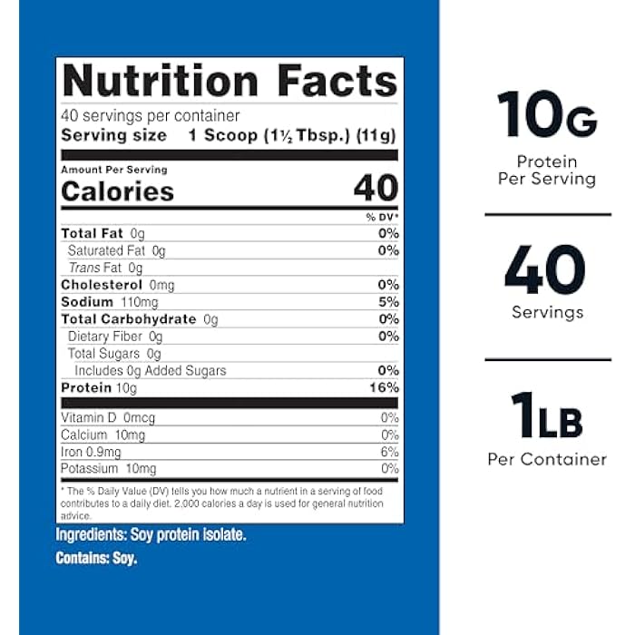 Nutricost Soy Protein Isolate Powder, 1 LB Unflavored - 10 Grams of Protein Per Serving, Vegan, GMO-Free & Gluten Free - Image 2