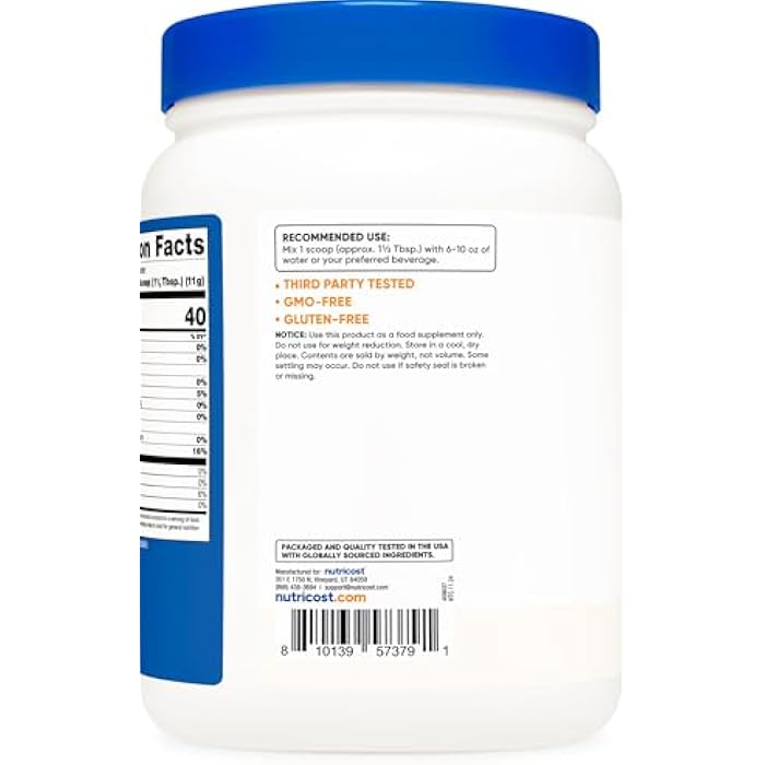 Nutricost Soy Protein Isolate Powder, 1 LB Unflavored - 10 Grams of Protein Per Serving, Vegan, GMO-Free & Gluten Free - Image 4