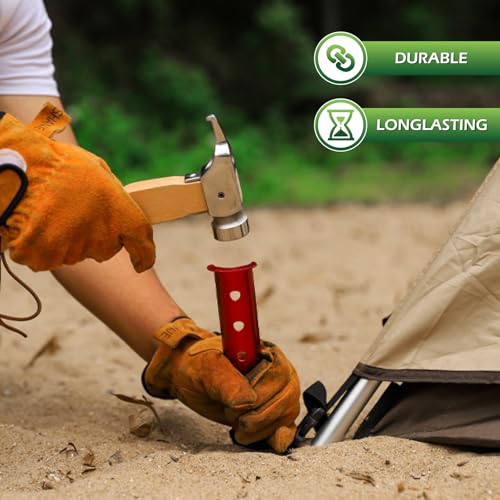 TRIWONDER Tent Stakes Pegs for Snow Sand Beach Canopy Heavy Duty Ground Anchor Stakes Tent Nail Aluminum U-Shaped Camping Hiking Backpacking 6Pcs (Blue - U-Shaped - 12.2 Inches) - Image 3
