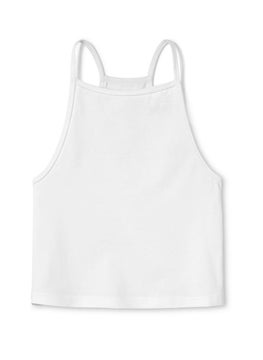 Tchibo Kids Girl 2 Pcs Plain Sleeveless Top, White and Blue  - Image 4