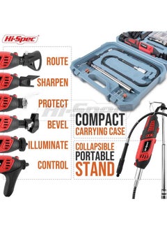 Hi-Spec 134Pc 160W Corded Rotary Power Tool Kit Set With Dremel Compatible Rotary Tools Accessory Kit Engraver Sander And Polisher For Grinding Cutting Wood Carving Sanding And Engraving  - Image 5