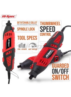 Hi-Spec 134Pc 160W Corded Rotary Power Tool Kit Set With Dremel Compatible Rotary Tools Accessory Kit Engraver Sander And Polisher For Grinding Cutting Wood Carving Sanding And Engraving  - Image 4