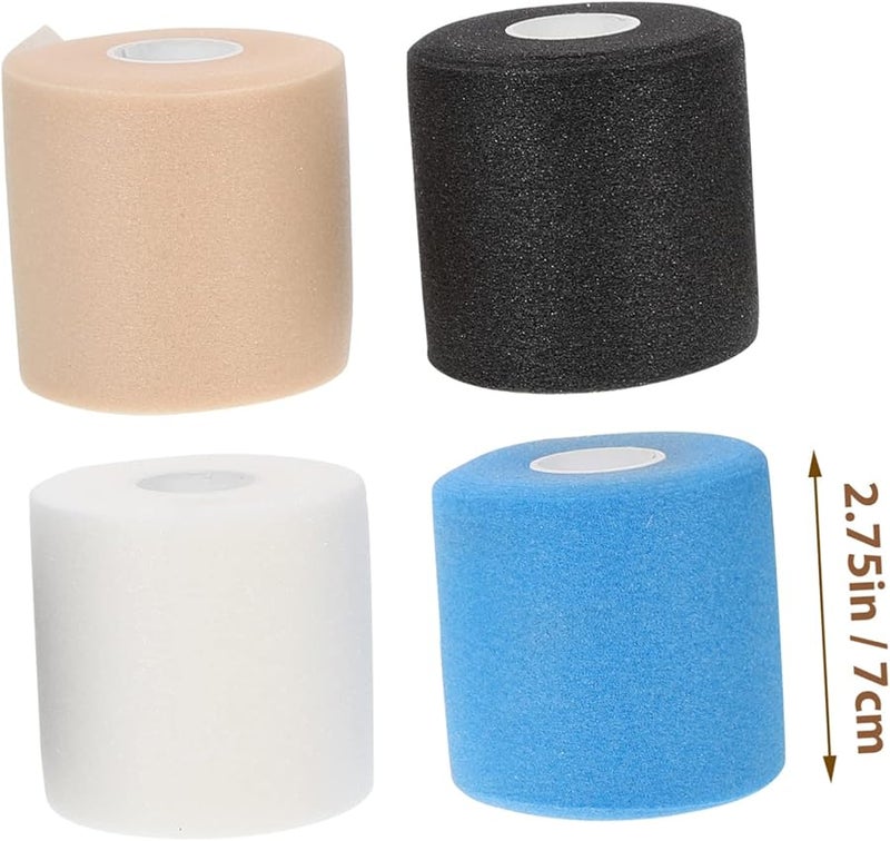 ميكيكيت 4 لفات ضمادة متماسكة ذاتية اللصق لف داعم مرن لدعم المفاصل وإصابات الإسعافات الأولية الرياضية مجموعة من 4 قطع - Image 3