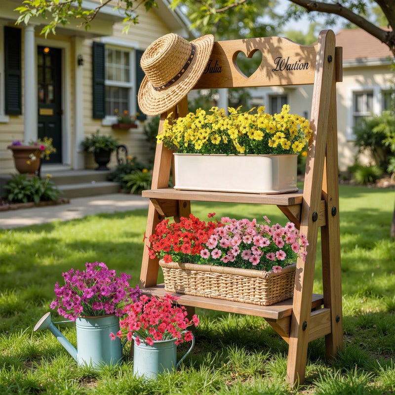 Alupssuc 24 Bundles Artificial Flowers for Outdoors Decoration, UV Resistant Silk Faux Daisy Flora Spring Fake Plastic Plants Greenery for Outside Indoor Yard Home Porch Window Box Decor, Mix 5 Colors - Image 5