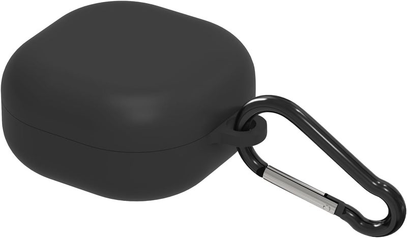 Geekria Silicone Case Cover Compatible with Samsung Galaxy Buds FE True Wireless Earbuds, Protective Earphones Skin Cover with Keychain Hook, Charging Port Accessible (Black) - Image 2