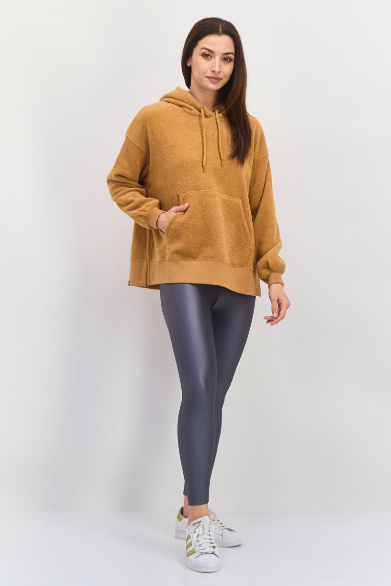 PUMA Women Hoodie With Draw String Brand Logo Hoodie, Brown - Image 4