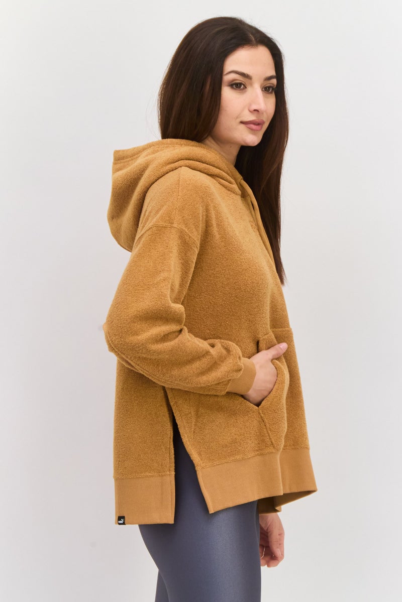 PUMA Women Hoodie With Draw String Brand Logo Hoodie, Brown - Image 2