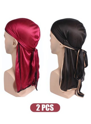 2 قطعة من Silk 360 Wave Wave Headwrap ، قبعة باندانا عمامة للجنسين مع ذيل طويل وحزام عريض للأطفال للنساء (أسود أحمر) - pzsku/Z68F0CB340125161D99E4Z/45/1744618228/8e501146-2bab-4c24-8d2b-5e5e1d66ffe3