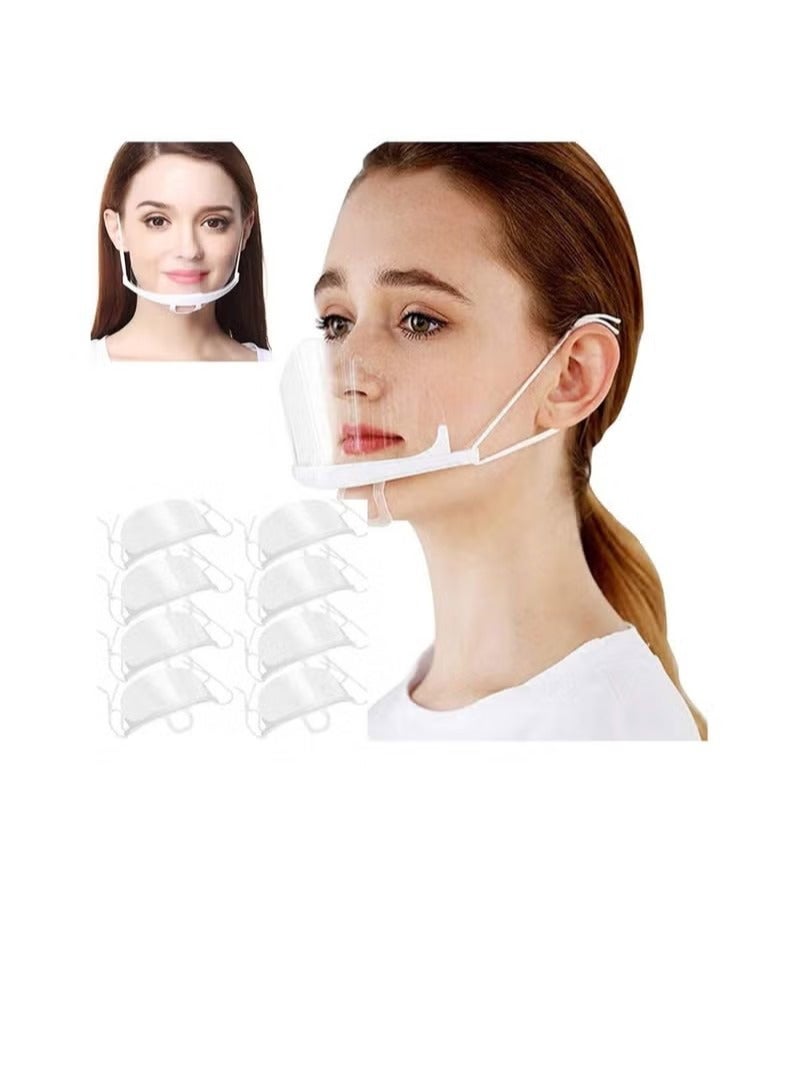 Generic 10 Pcs Plastic Mask, Smile Transparent Mask, Anti-Fog Sanitary,Reusable, Women's Transparent Face Guard Skin Care, for Commercial Restaurant, Hotel Waiter, Chef, Beauty Salons  - Image 1