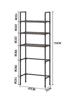 Arabest 3-Tier Over The Toilet Storage, Drill-Free Toilet Floor Storage Rack,Freestanding Above Over Toilet Bathroom Organizer, Space Saver, Metal Toilet Storage Shelf (Color : White, Size : 47 * 25 * 155cm)  - Image 2