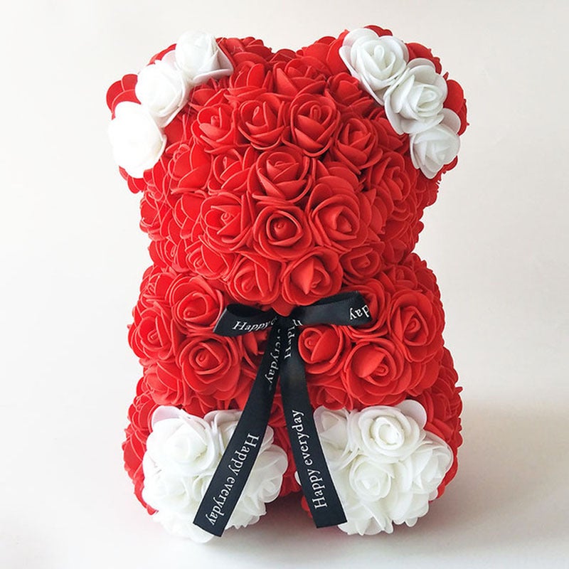 Artificial Flower Bear, Eternal Flower Foam Bear, Rose Bear 25Cm, Christmas Gift, Rose Flower Bear - Image 5