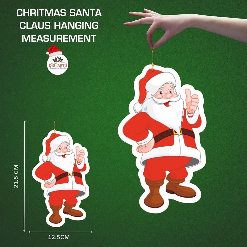 DIGI ART'S DIGI ARTS Merry Christmas Paper Hanging Santa Claus Big for Christmas Decoration Home Living Room Office Christmas Party Church Decoration Pack of 10 RedWhite 125 X 215 Cms - Image 2