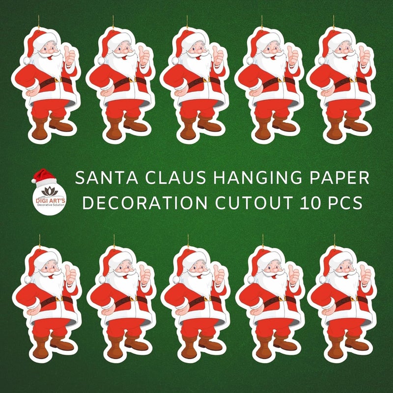 DIGI ART'S DIGI ARTS Merry Christmas Paper Hanging Santa Claus Big for Christmas Decoration Home Living Room Office Christmas Party Church Decoration Pack of 10 RedWhite 125 X 215 Cms - Image 4