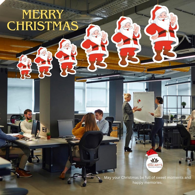 DIGI ART'S DIGI ARTS Merry Christmas Paper Hanging Santa Claus Big for Christmas Decoration Home Living Room Office Christmas Party Church Decoration Pack of 10 RedWhite 125 X 215 Cms - Image 5