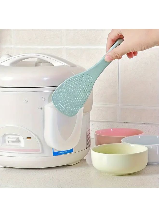 2 Pieces White Suction Cup Rice Spoon Storage Rack Creative Hanging Holder For Rice Cooker And Soup Spoons Food Contact - Image 1