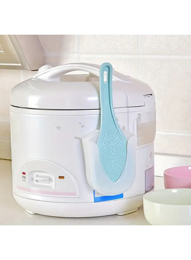 2 Pieces White Suction Cup Rice Spoon Storage Rack Creative Hanging Holder For Rice Cooker And Soup Spoons Food Contact - Image 5