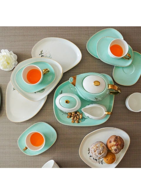 Majestic 24-Piece Porcelain Tea Set Elegant Design With Tea Pot Cups Saucers And More Perfect For Afternoon Tea Special Occasions Or Daily Use Durable And Stylish
