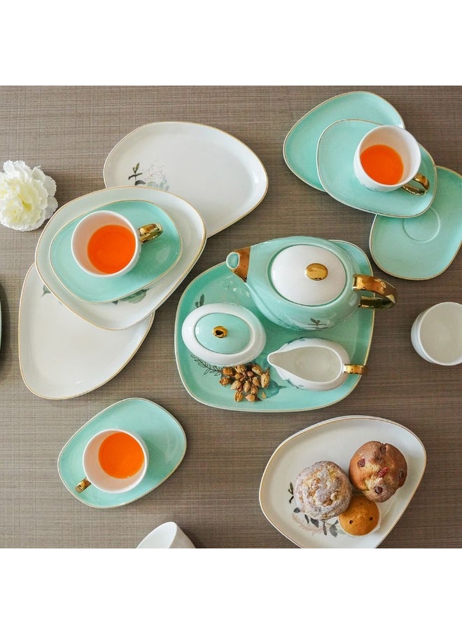 DANUBE HOME Majestic 24-Piece Porcelain Tea Set Elegant Design With Tea Pot Cups Saucers And More Perfect For Afternoon Tea Special Occasions Or Daily Use Durable And Stylish  - Image 1