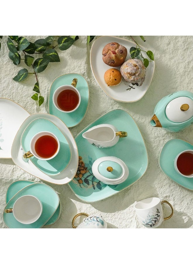DANUBE HOME Majestic 24-Piece Porcelain Tea Set Elegant Design With Tea Pot Cups Saucers And More Perfect For Afternoon Tea Special Occasions Or Daily Use Durable And Stylish  - Image 5