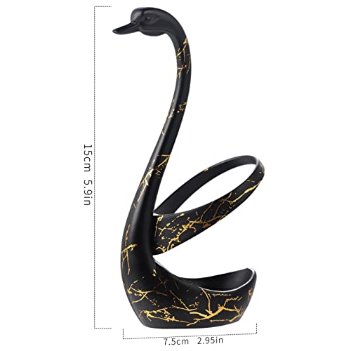 AnSaw Elegant Small Black Swan Base Holder for Coffee Bar & Dining, Perfect for Wedding & Entertaining Table Decor - Image 2