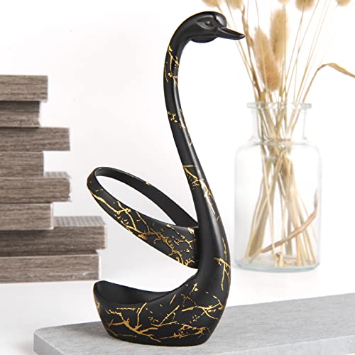 AnSaw Elegant Small Black Swan Base Holder for Coffee Bar & Dining, Perfect for Wedding & Entertaining Table Decor - Image 3
