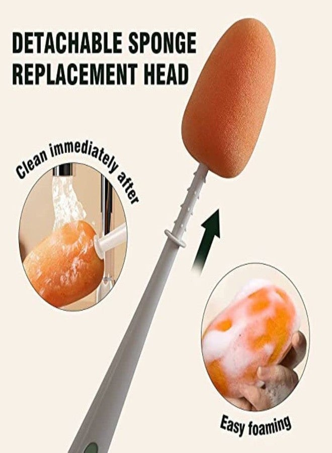 hyndrix 3-in-1 Multifunctional Cup Brush | Cleaning Brush in Carrot Shape | Sponge Brush with Long Handle | Bottle Cleaner Brush for Baby Bottles, Water Bottle (Multicolor,Pack of 1) - Image 5